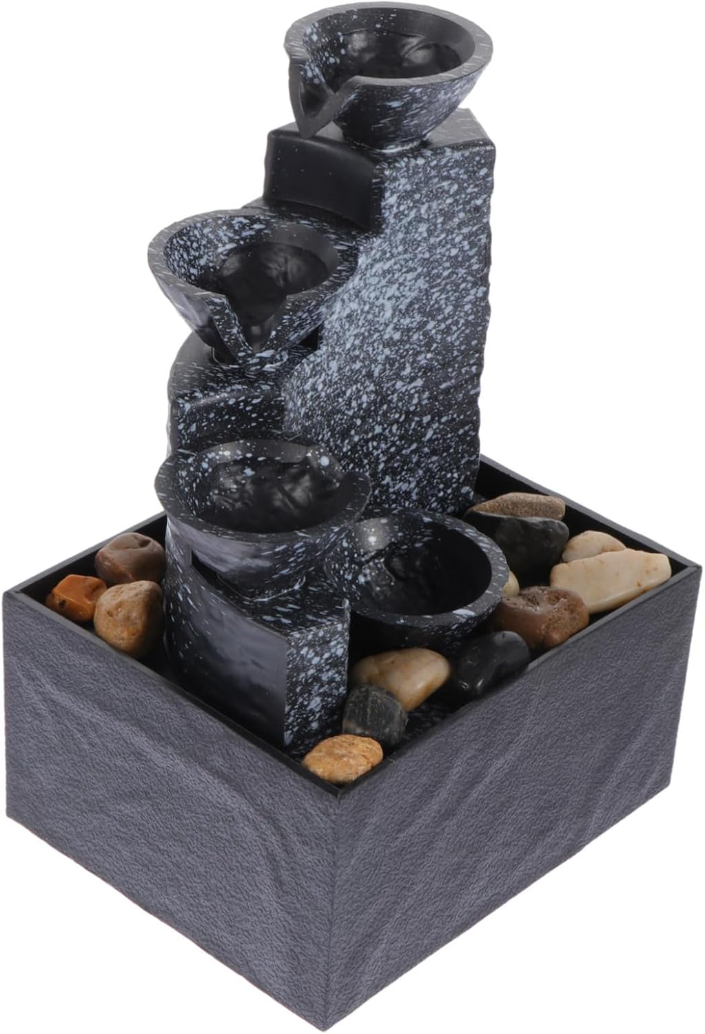 Artificial Water Fountain Battery Operated Portable Table Top Fountain Indoor Outdoor Decor for Home Office Hotel