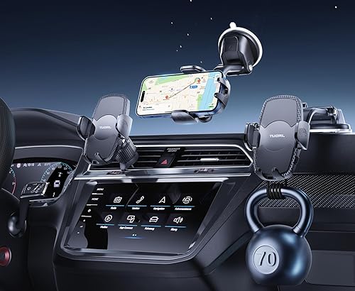 Miniatura 8 de Soporte universal para teléfono de automóvil, para salpicadero y parabrisas y ventilación de aire, soporte de teléfono celular de súper succión para