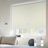 Vista 7 de Persianas motorizadas de filtrado de luz compatibles con Alexa Google, persianas inteligentes automáticas, control remoto, 70% opacas, color blanco
