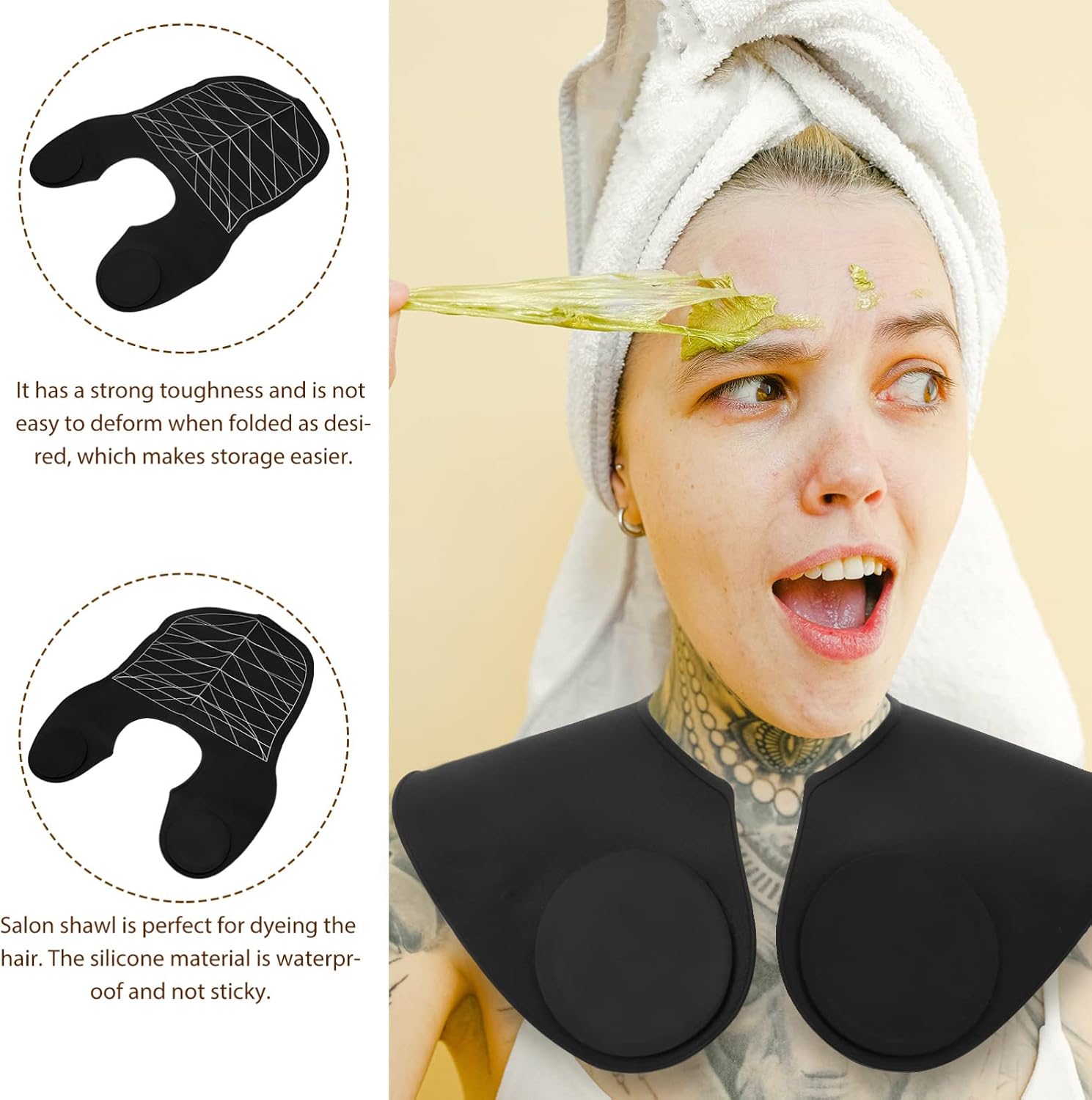 MERRYHAPY 1pc Hair Cutting Shawl Neck Protector for Hairdressing Breathable Barber Cape for Hair Dye and Perm Lightweight and Easy to Clean Salon Supply