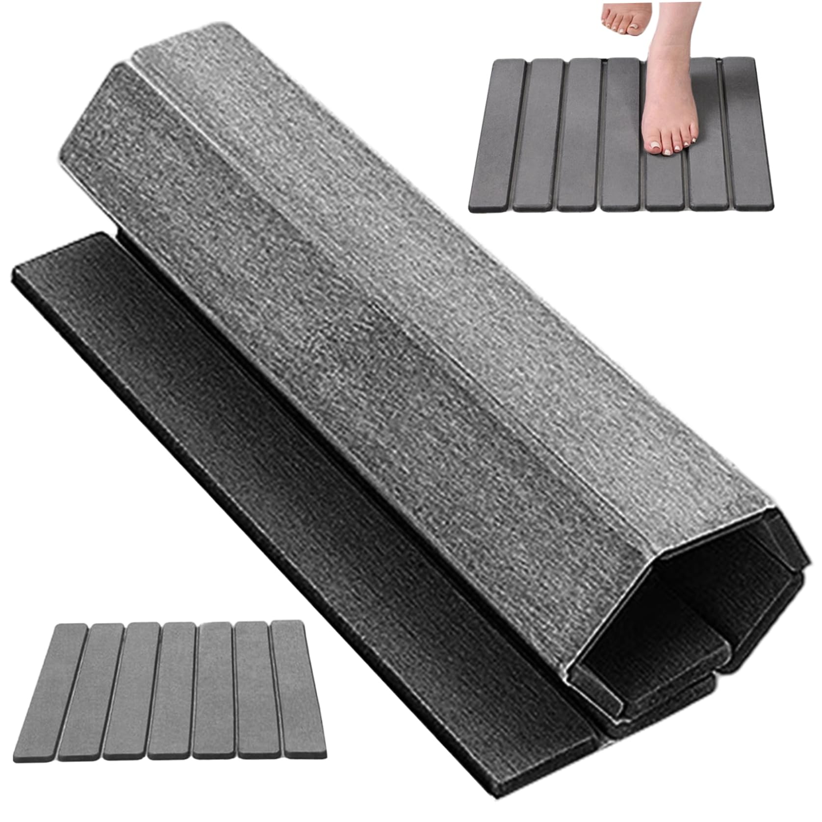 Alfombra de baño de diatomita mineral con acabado antideslizante