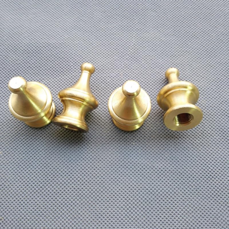4pieces/lot raw brass M10 25x40mm female ball head hanging board water-drop crown nut for vintage lamps decoration accessories - (Size: M10x1.0mm pitch, Color: Raw brass)