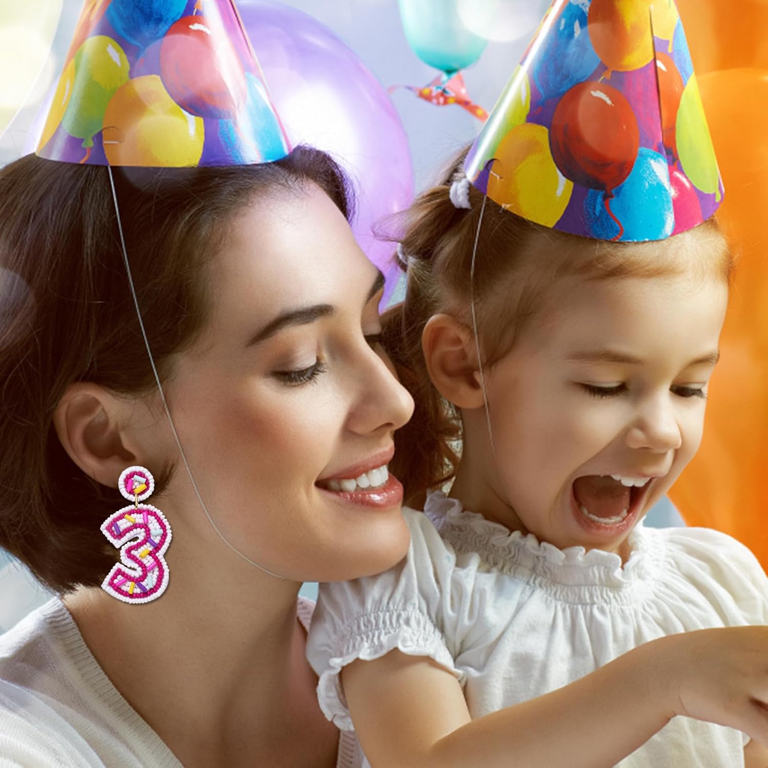 Beaded Birthday Earrings Cake Happy Birthday Earrings Handmade Drop Dangle Earrings Celebration Birthday Party Jewelry - Image 3