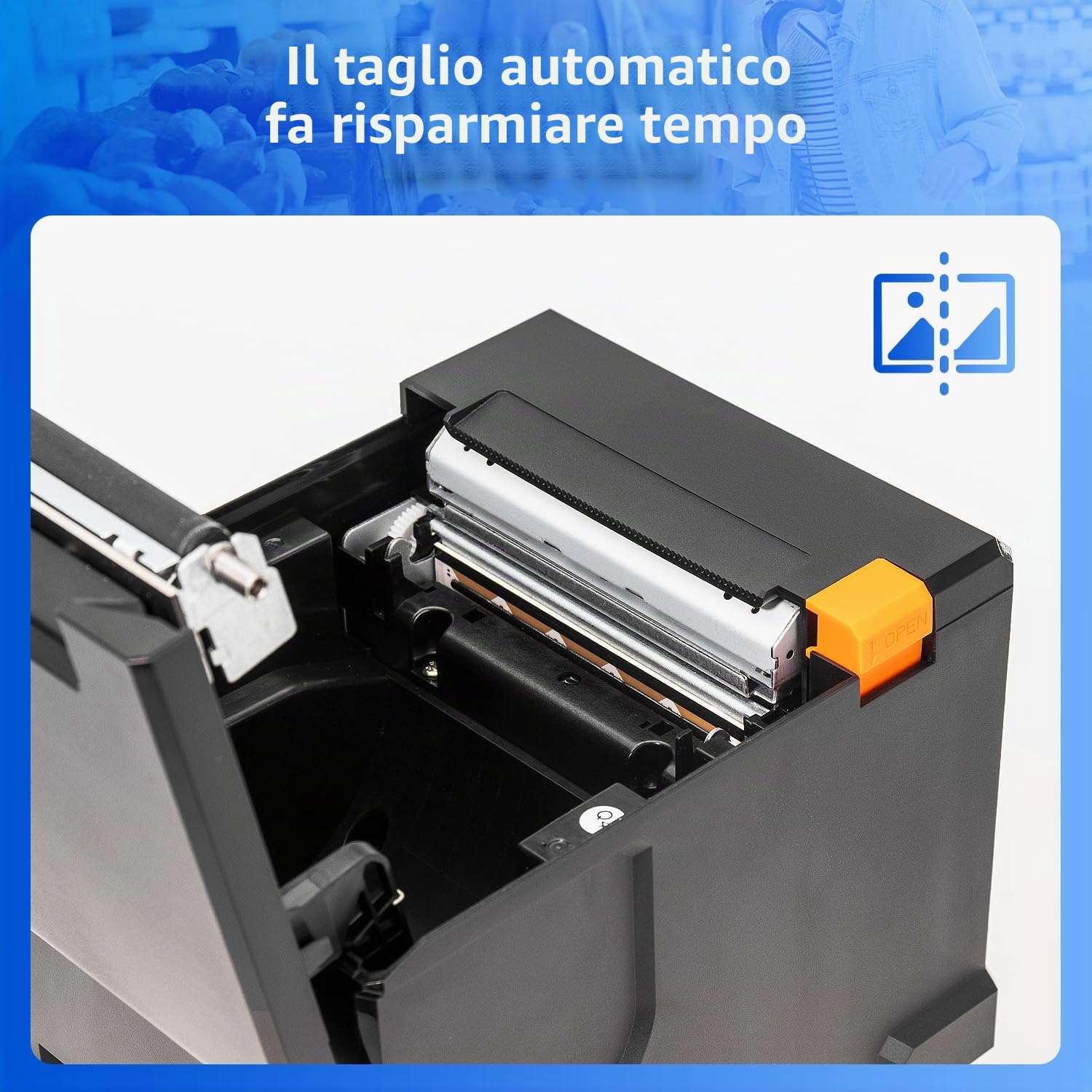 NetumScan Stampante termica per ricevute POS Bluetooth USB LAN 80 mm con cassetto per contanti a taglio automatico, supporta Windows/Mac/Linux per ESC/POS NS-8360LW