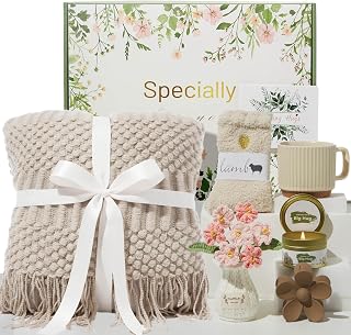 Self Care Gift Basket, Birthday Gifts for Women, Get Well Soon Care Package Sympathy Gift Set After Surgery Thinking of You Inspirational Basket for Her Mom Wife Sister Girl Friend Girlfriend Coworker