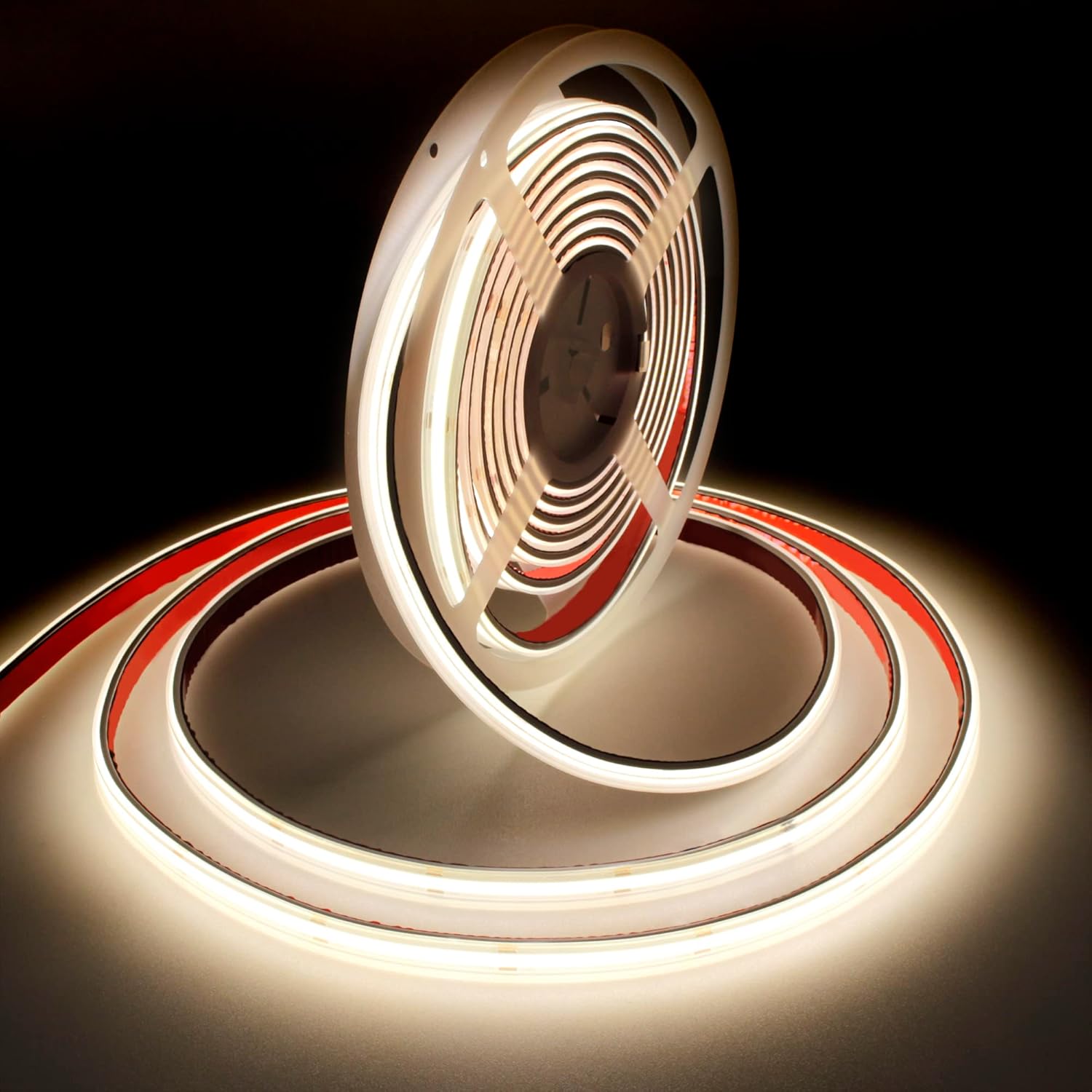 Pandery COB LED Strip Lights,Natural White 4000K,DC24V IP67 Waterproof LED Strip,480LEDs/M,16.4ft/5M,8MM Wide,CRI90+,Outdoor cob led Strip for Bathroom Decor,Pool,Garden (Power Not Include)