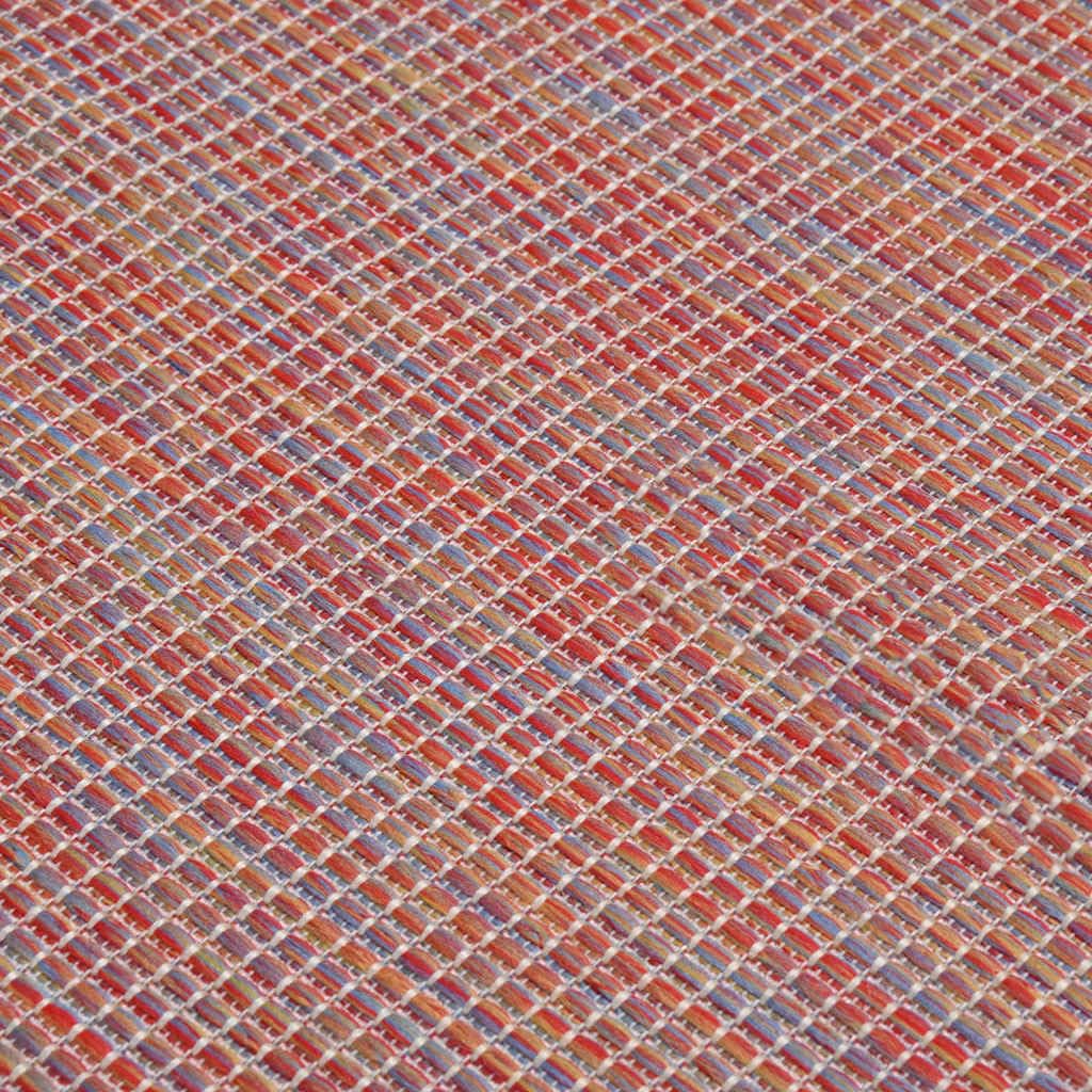 Dywan outdoorowy płaski 140 x 200 cm czerwony