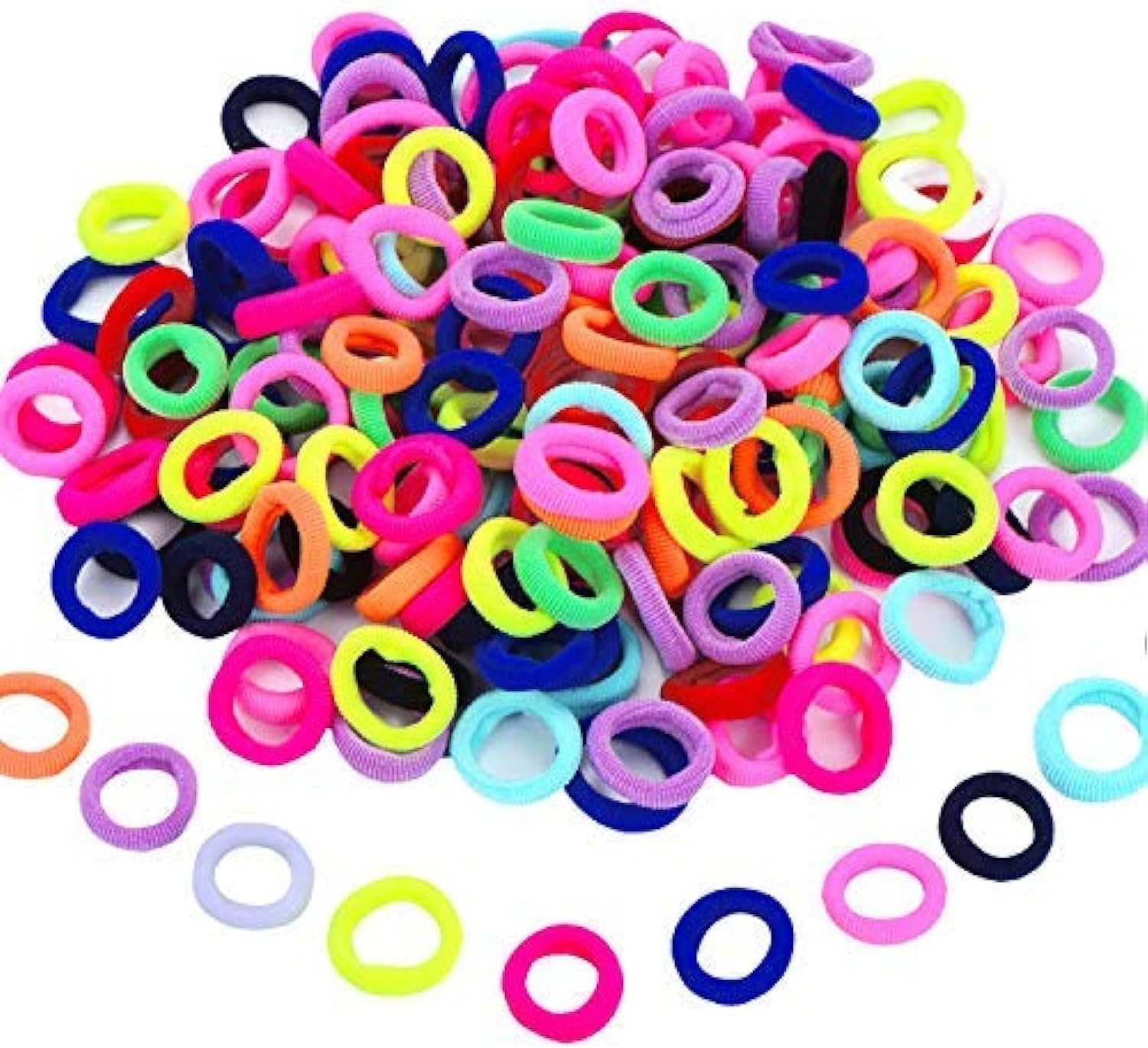 100 Pieces Elastic Hair Ties Mini Hair Bands Tiny Rubber Bands Colored Girls Ponytail Holders for Baby Kids