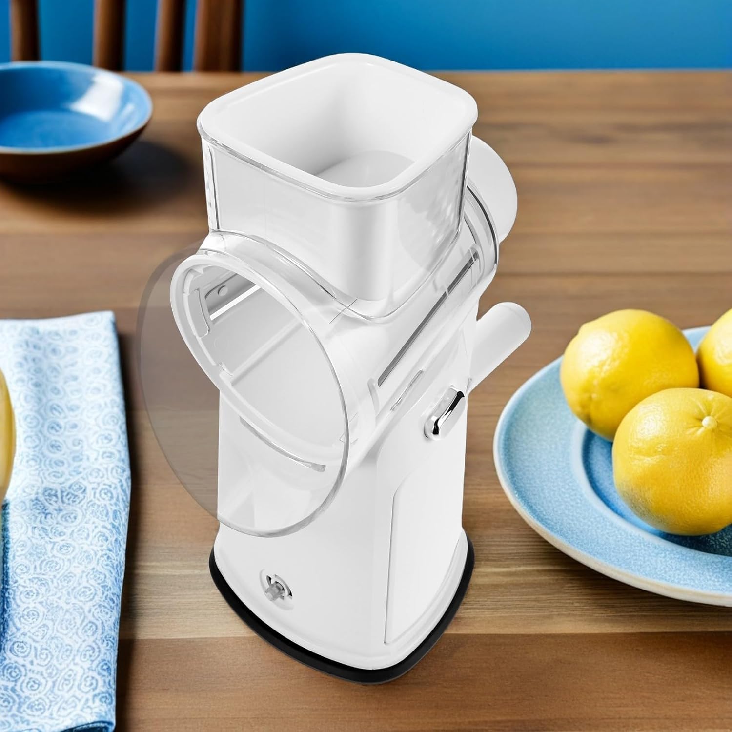 Hand Crank Rotary Vegetable Slicer with Blades for Kitchen Meal Prep
