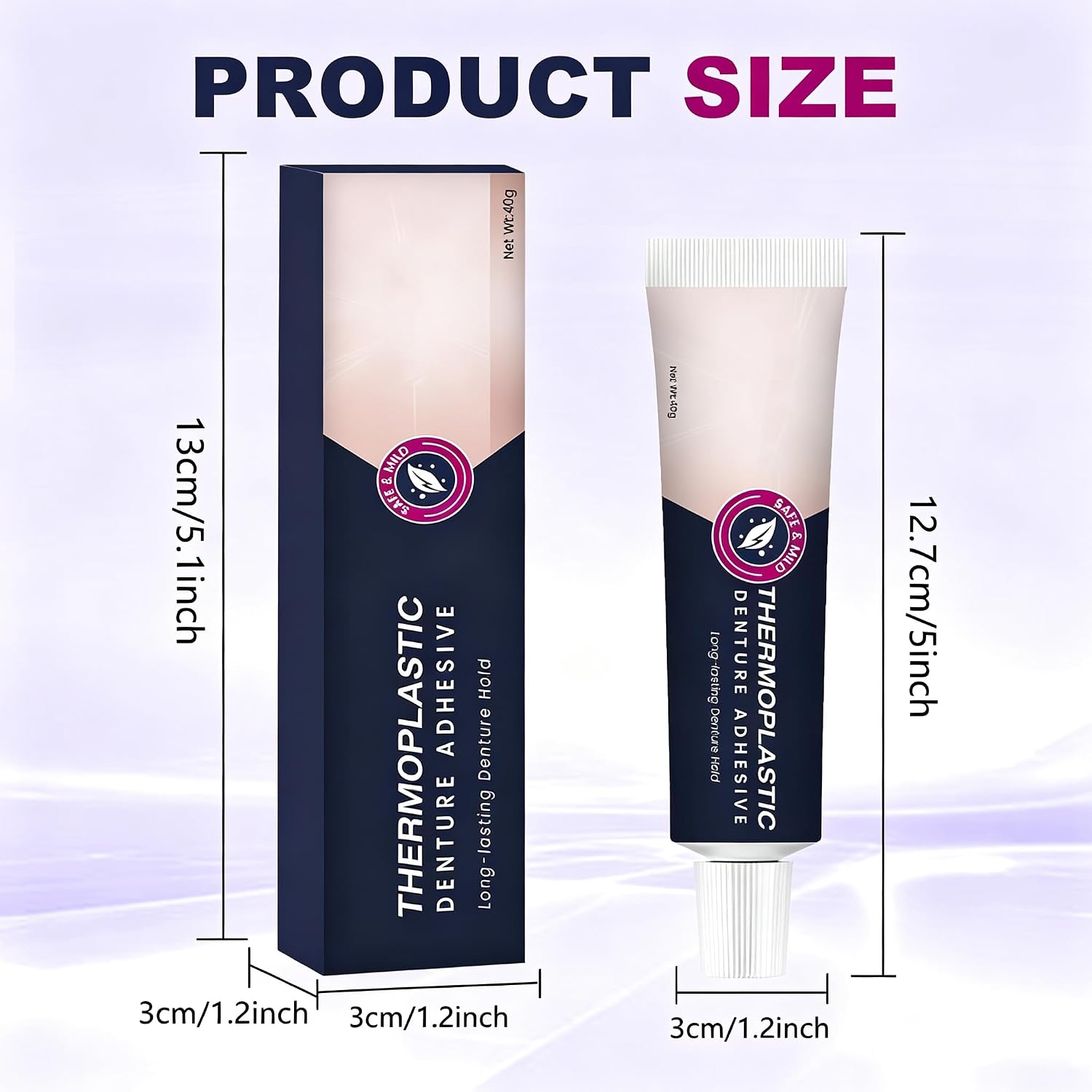 2pcs Thermoplastic Denture Adhesive, Extra Strong and Durable Denture-Adhesive, Secure Denture Ultra Max Hold Adhesive, Improving Comfort, Long-Lasting