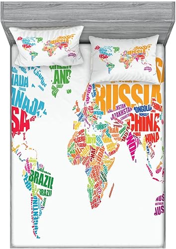 Miniatura 39 de Ambesonne Juego de sábanas bajeras y fundas de almohada, diseño retro de los videojuegos con botones de joystick vintage de los años 80 y 90, diseño