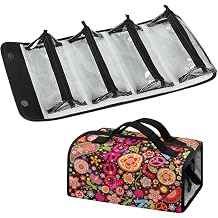 70s Style Hipper Flowers Foldable Large Capacity Travel Toiletry Bag Cosmetic Organiser Storage With 4 Detachable Zipper Clear Pouches
