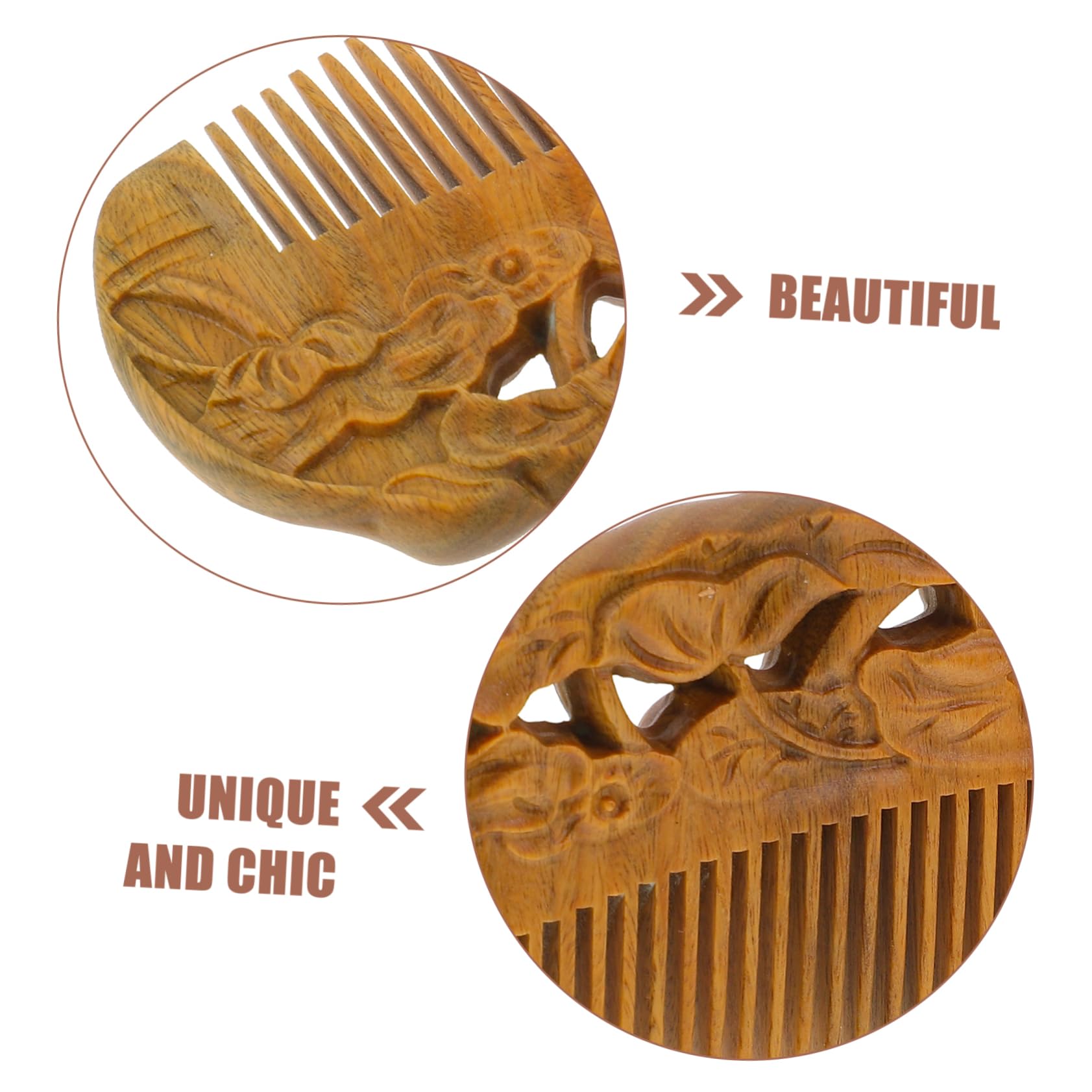 Didiseaon 3 Peines Decorativos Y Elegantes De Madera Natural Sin Enganches Sin Estática Sin Frizz Para Cabello Y Grueso.