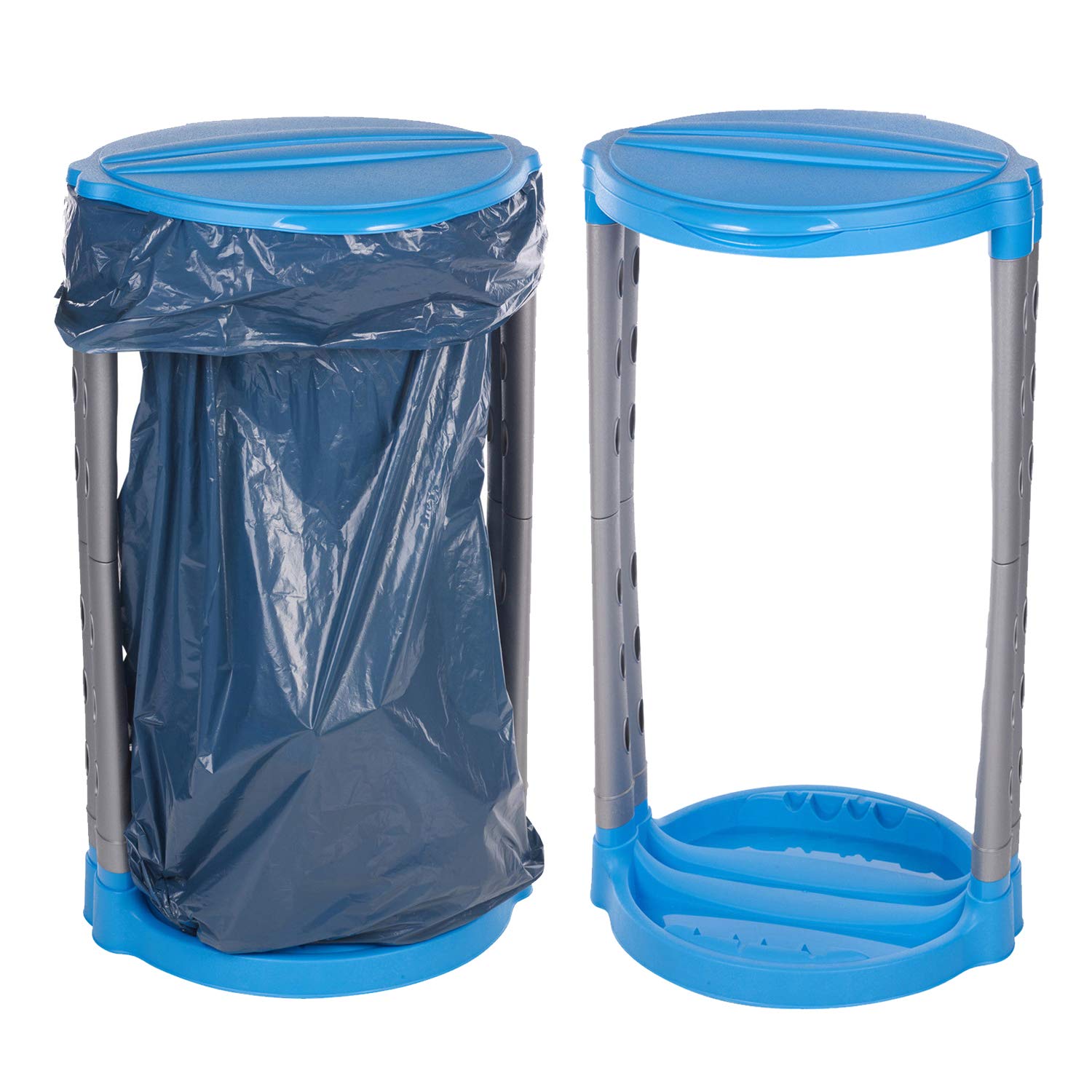 Guaranteed4less Blue 120L Collapsible Plastic Recycle Garbage Waste Rubbish Bin Bag Sack Stand Holder (Blue)