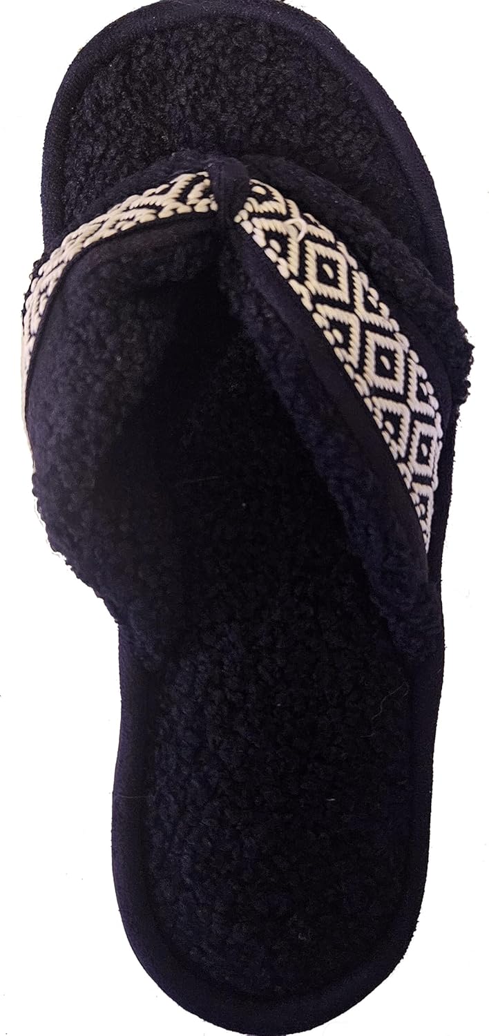 isotoner Women's Nina Microfiber Terry Thong Slipper, Size 8.5-9 Large, Navy Blue - Image 2