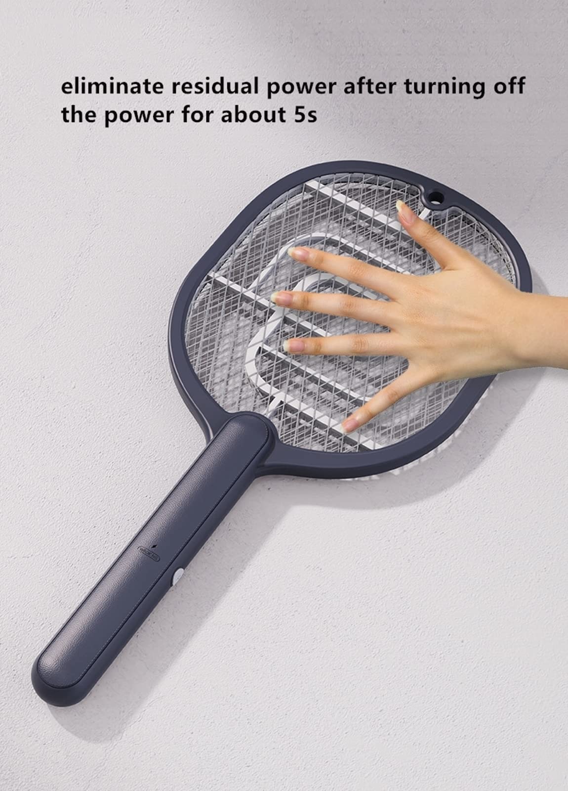 FAXIOAWA Matamoscas eléctrico, matamoscas eléctrico, matamoscas, Recargable con Enchufe de Carga, matamoscas, para Interiores y Exteriores, Gris