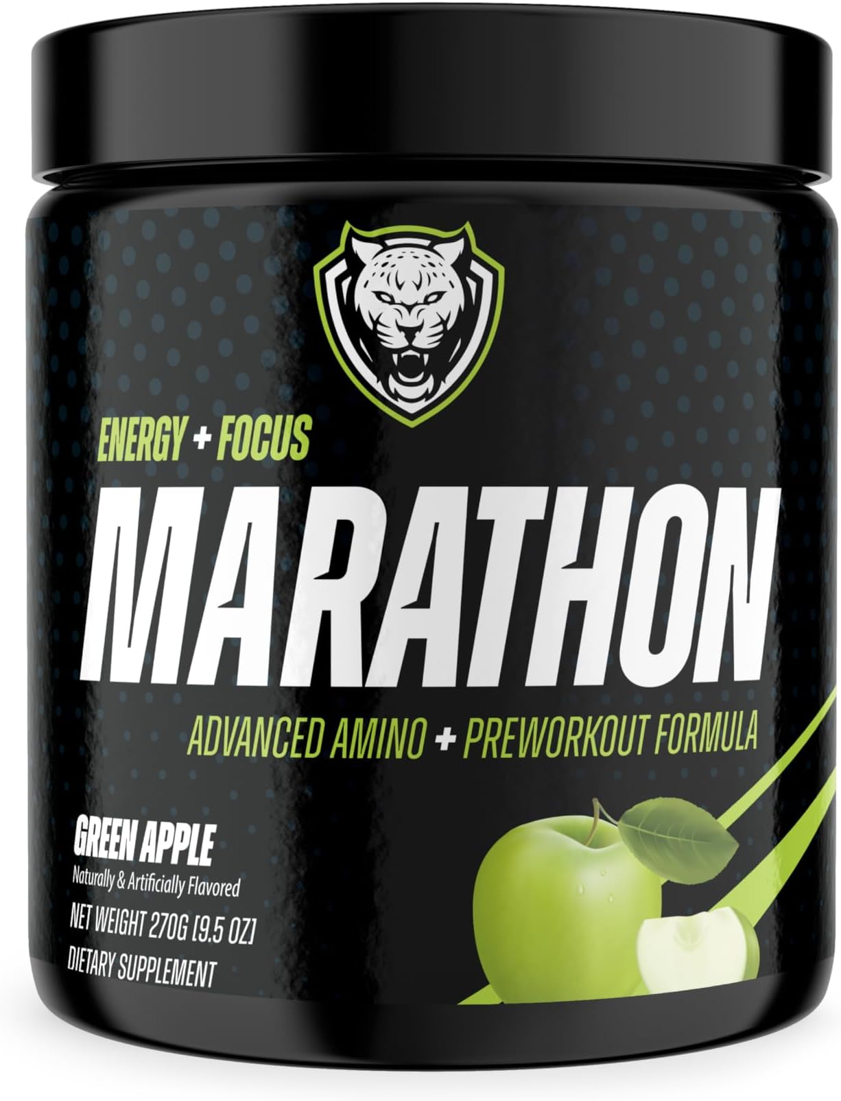 6AM Run Marathon | Running Supplements for Endurance & Stamina | Amino Energy with BCAAs for a Clean Pre Running Fuel | No Jitters | Marathon Essentials | Green Apple | 30 Servings