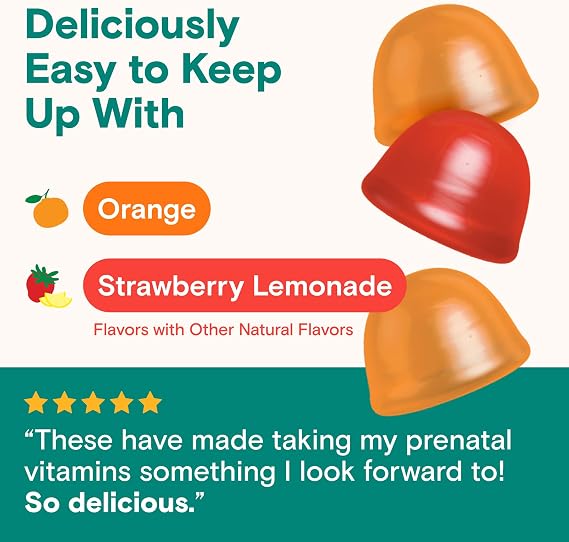 SmartyPants Prenatal Multivitamin Gummies, Omega 3 (DHA/EPA), Methylfolate, Biotin, Vitamin D3, C, Vitamin B12, B6, Vitamin A, K & Zinc, Gluten Free, 120 Count (40 Day Supply)