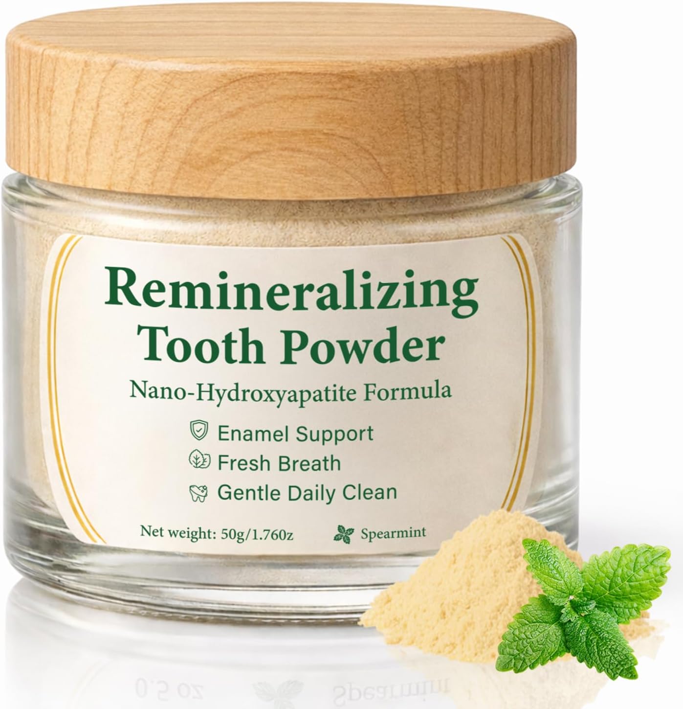 Oral Care Remineralizing Tooth Powder - Fluoride-Free Hydroxyapatite Whitening Tooth Powder Whitening for Enamel Support & Strong Teeth, Gently Cleans Oral Care & Fresh Breath (1)