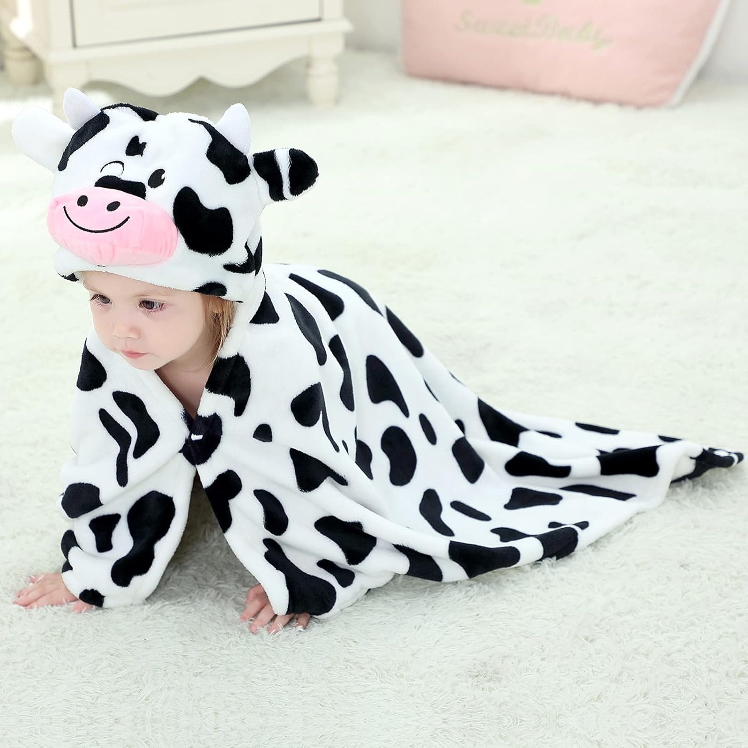 Wearable Blanket Hoodie for Kids Toddlers Hooded Towels Soft Cozy Wearable Throw Blanket Hoodie for Boys Girls - Image 3