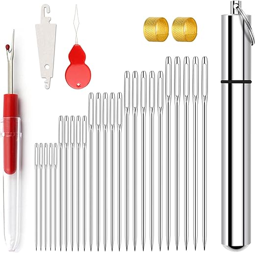 Set Di 11 Aghi Per Cucito A Mano - Grandi Occhielli Per Lana E Tappezzeria - Foto 7