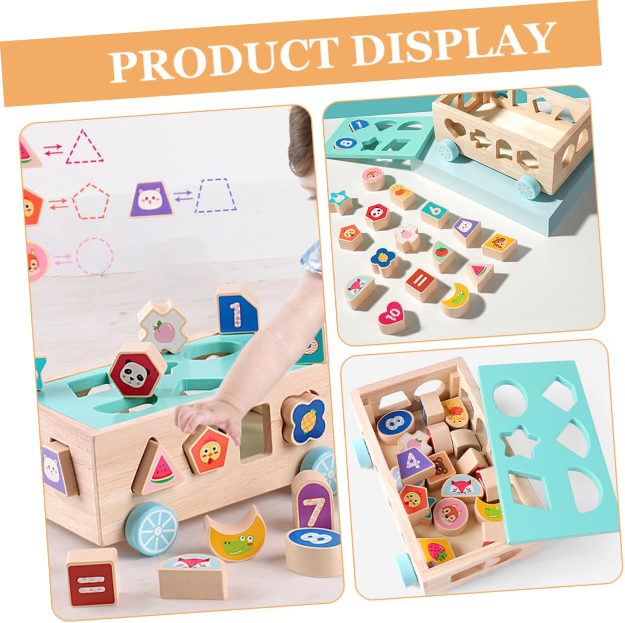 1Set Educational Shape Matching Wooden Plaything for Fun Building Block for Concentration and Fine Motor Skill Development Design for Engaging Play