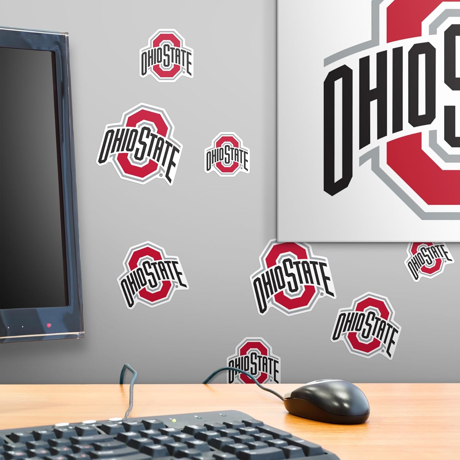 The Ohio State University Buckeyes 50ct Primary Logo Vinyl Sticker Pack for Laptop Water Bottle Tablet Scrapbooking Skateboard Indoor Outdoor Decals - Image 6