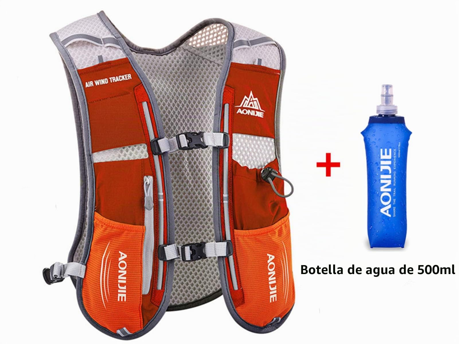 Profesional Hombre Mujer 5L Chaleco de Hidratación Ligero Superior Mochila para Trail Running Ciclismo