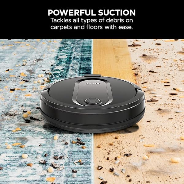 Shark RV990CA EZ Robot Vacuum with Row-by-Row Cleaning, Powerful Suction, Perfect for Pet Hair, Wi-Fi, Carpets & Hard Floors Black XL dust bin by Shark - Image 2
