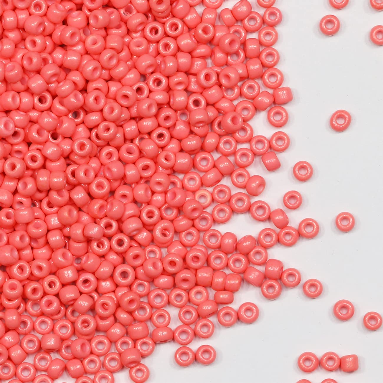 Watermelon Red Seed Beads 110 Grams About 4000pcs, 3mm 8/0 Watermelon red Glass Craft Beads for Making Earrings Bracelets - Image 2