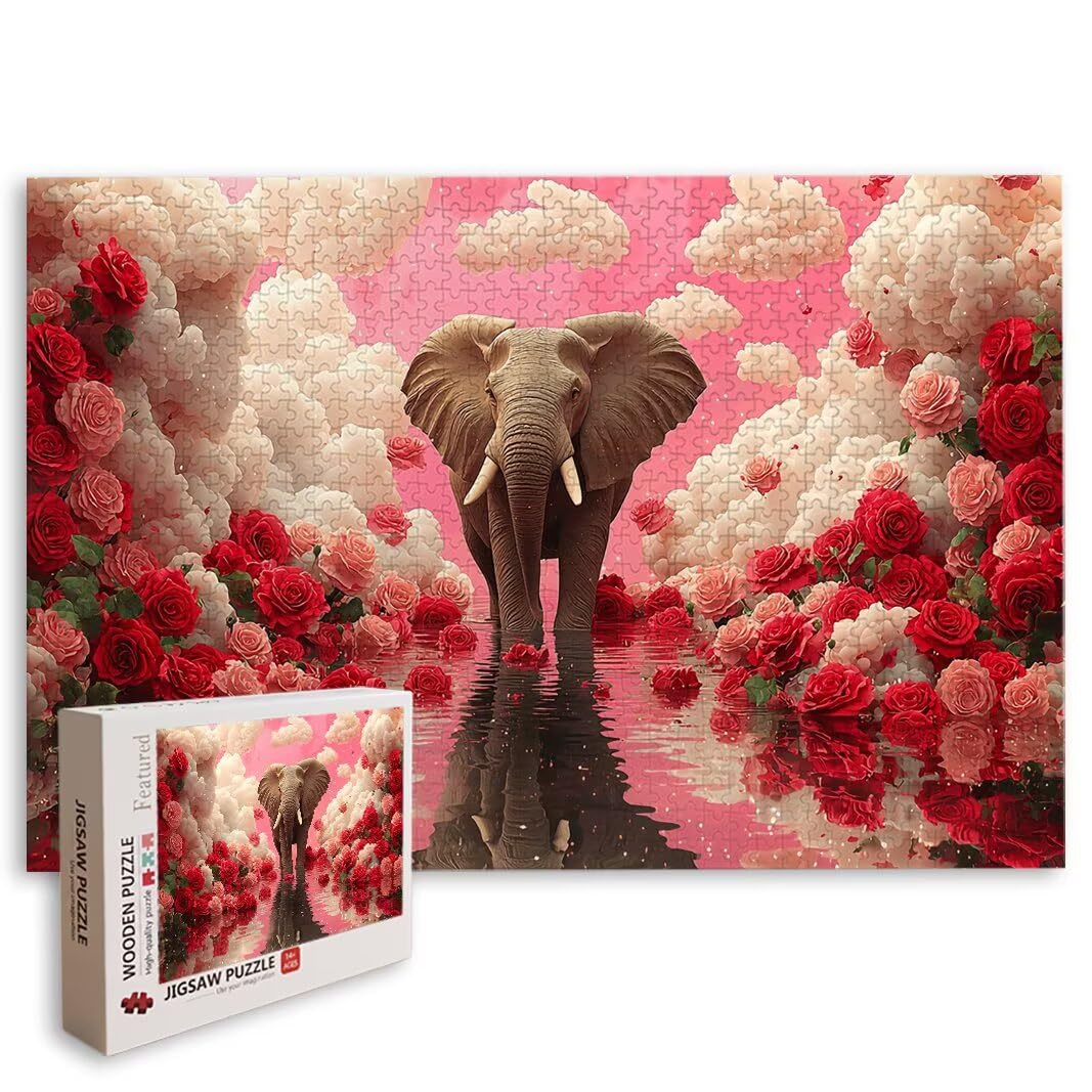 Puzzle 5000 Teile, Elefant Puzzle Erwachsene, Holzpuzzle, Geschenke -8982