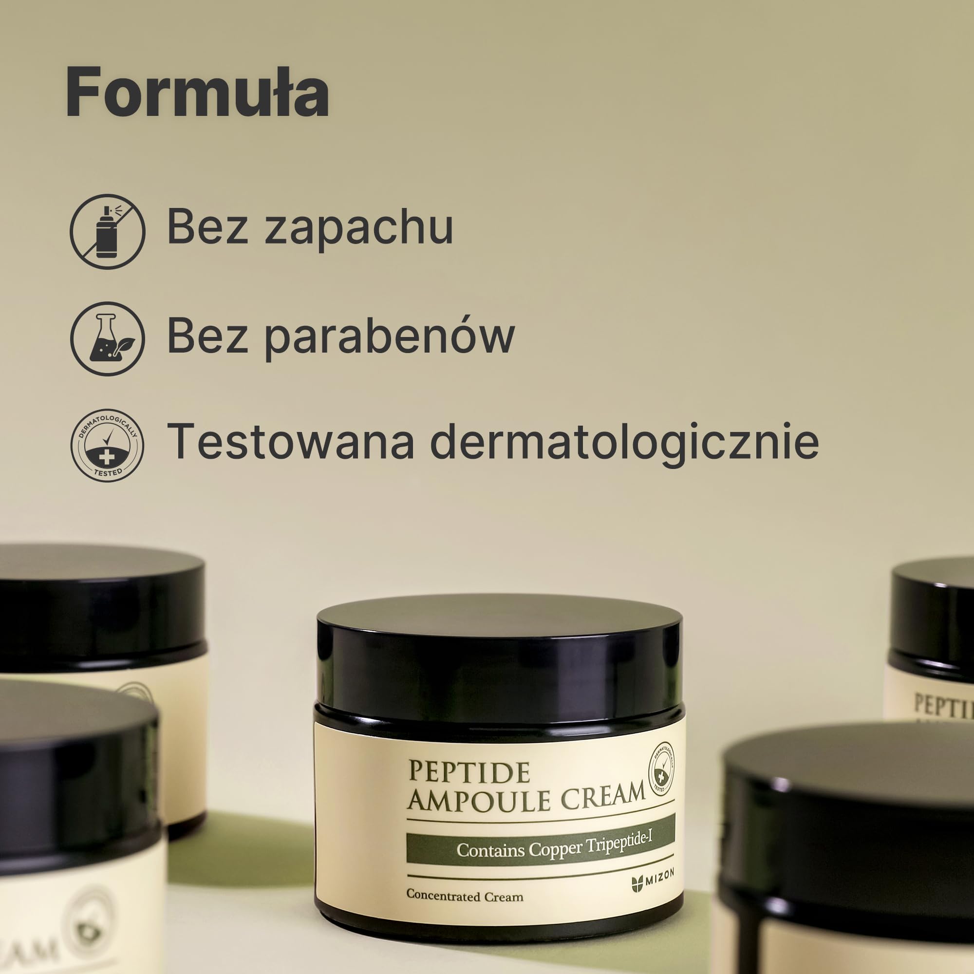 [Mizon] Krem Peptydowy (50ml) nawilżenie z białkami, aminokwasami, elastyną i kolagenem, pielęgnacja zmarszczek, kosmetyki koreańskie (Peptide Ampoule Cream)