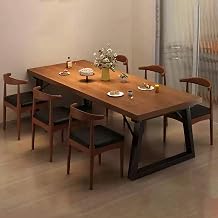 Dining Table Set for 6 People, Dining Bench, Desk and Chair Set, Space Saving, Meal Table for Large Families, Living Table, Coffee, Dining Table Dark Oak, 7-Piece Set Table x 1, Chair x 6 63.0 x 23.6 x 29.5 inches 160 x 60 x 75 cm