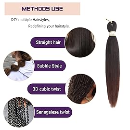 Beyond Beauty Braiding Hair pre stretched, Braids Synthetic Fiber Ombre Yaki Texture, Natural Easy Twist Braids Crochet Hair Hot Water Setting hair extensions