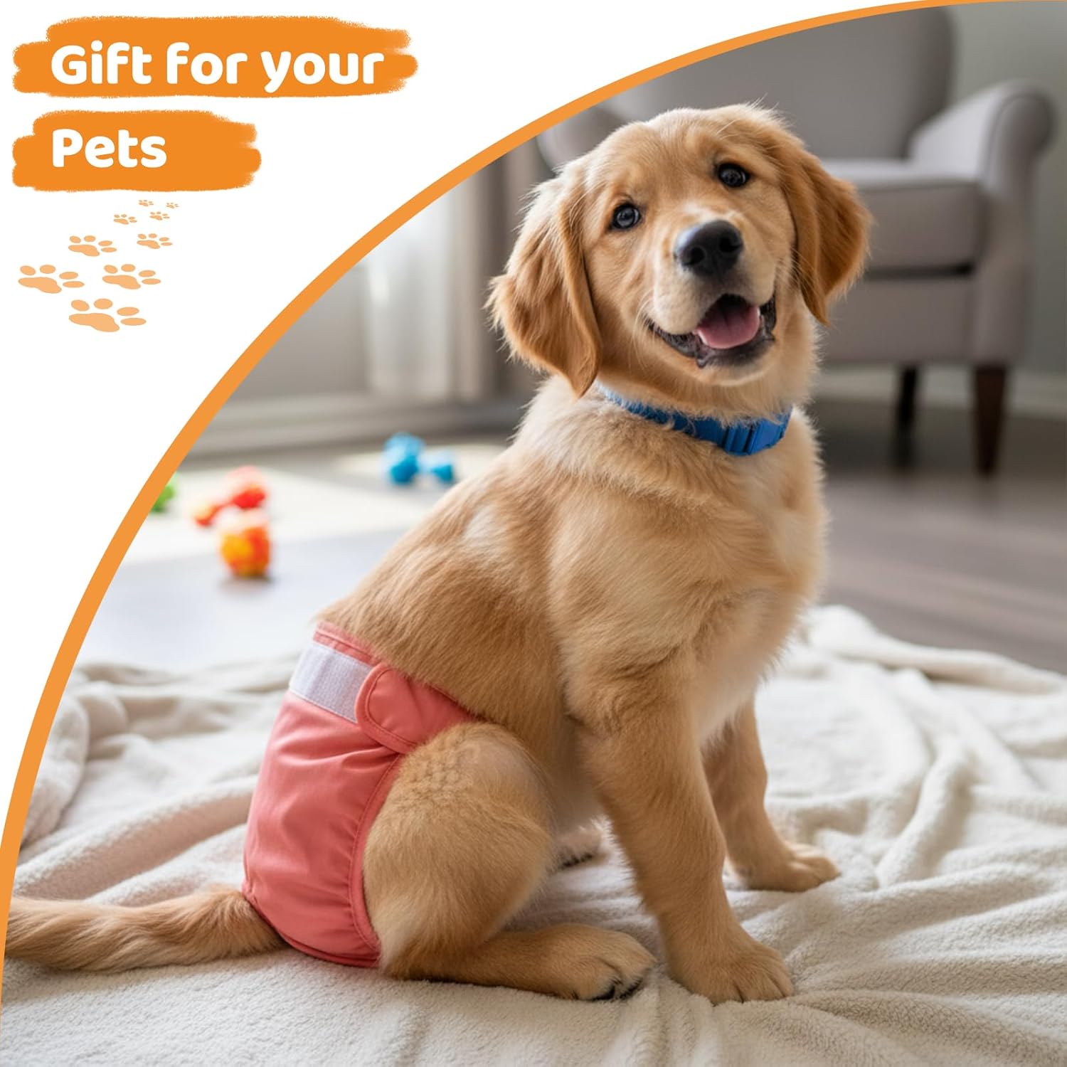 Dog Diapers Female Washable Reusable, 3-Layer Absorbent Female Dog Diapers for Heat and Incontinence, Doggie Puppy Diapers Female Period Panties (3 Pack, Extra Large)
