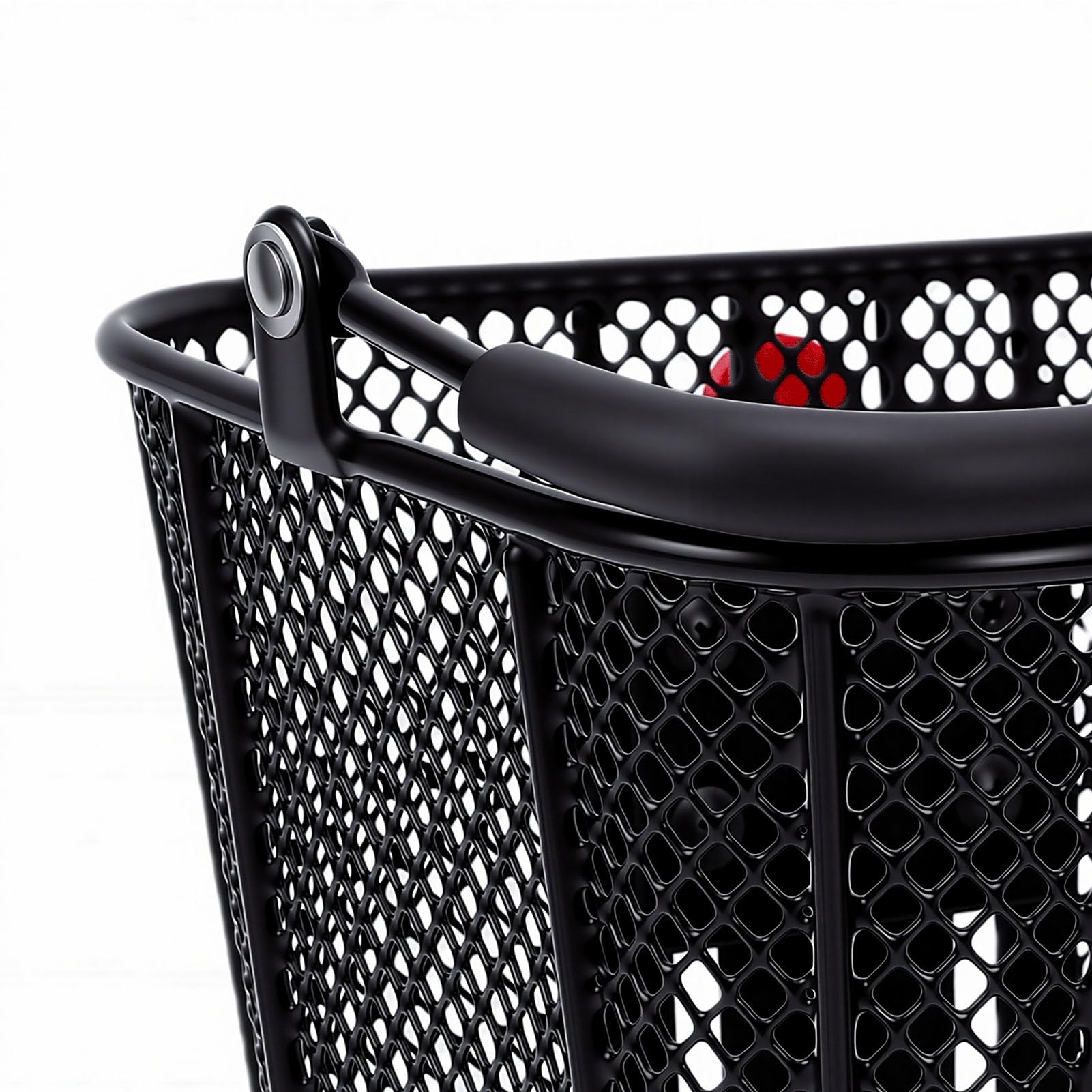 Sxhlseller Kosz do Hulajnogi o Pojemności 20 Funtów z rączką | Szybkozłączka Przedni Kosz Rowerowy Drut Metalowy 9,6x7,1x5,5 Cala Odporny na rdzę do Rowerów Składanych Hulajnogi Kolanowe Czarny