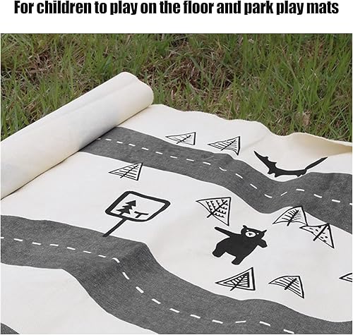 Miniatura 7 de Play Mat Foldable Road Track Carpet, Crawling Mat with Soft Cloth Material, and Supplies for Indoor Outdoor Use, Portable for Storage and Travel