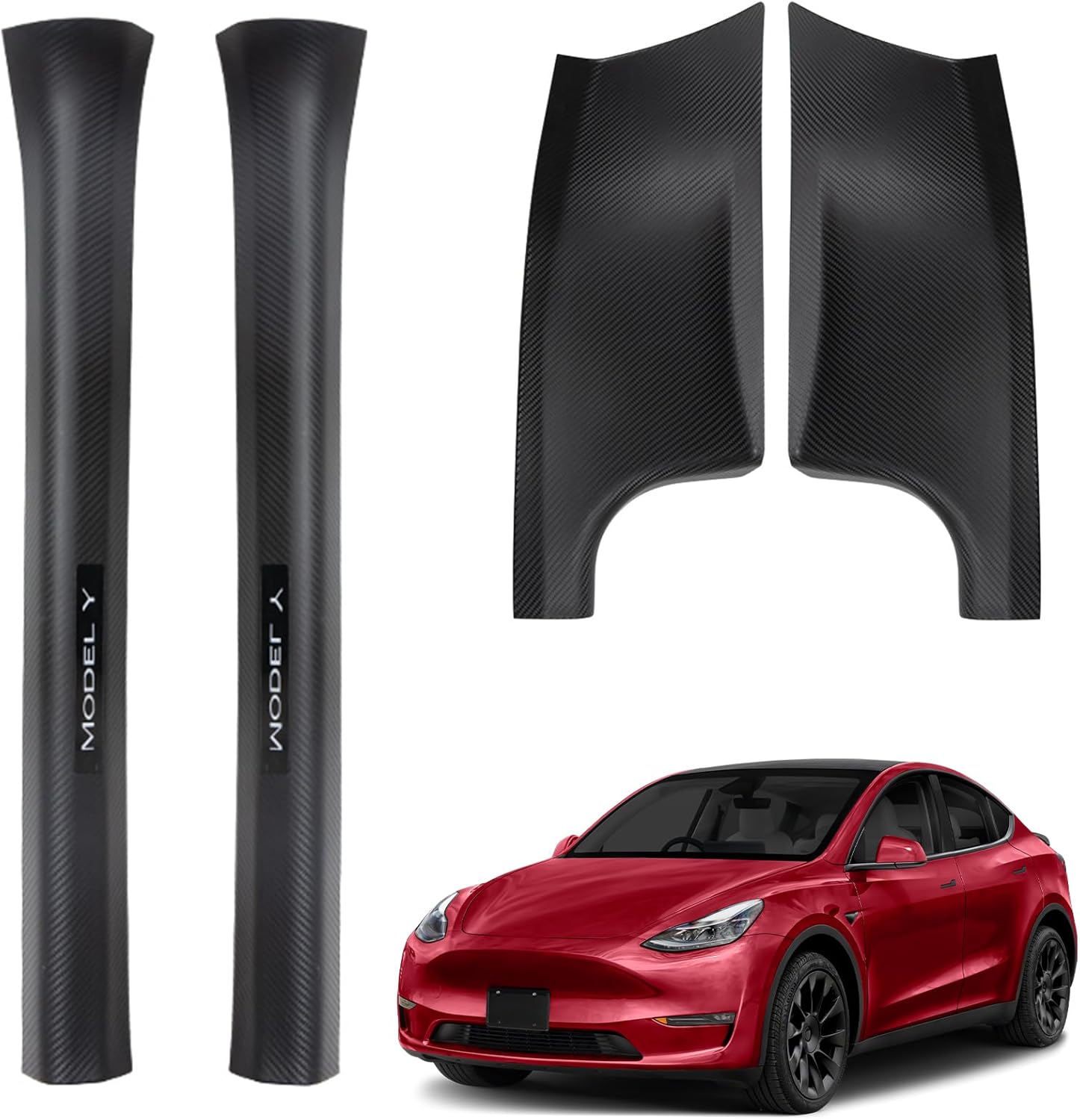 PM Auto Door Sill Trim Protector for Tesla Model Y 2020-2024 Accessories Vehicles Automotive Door Entry Guard Scuff Plate Hallway Protector