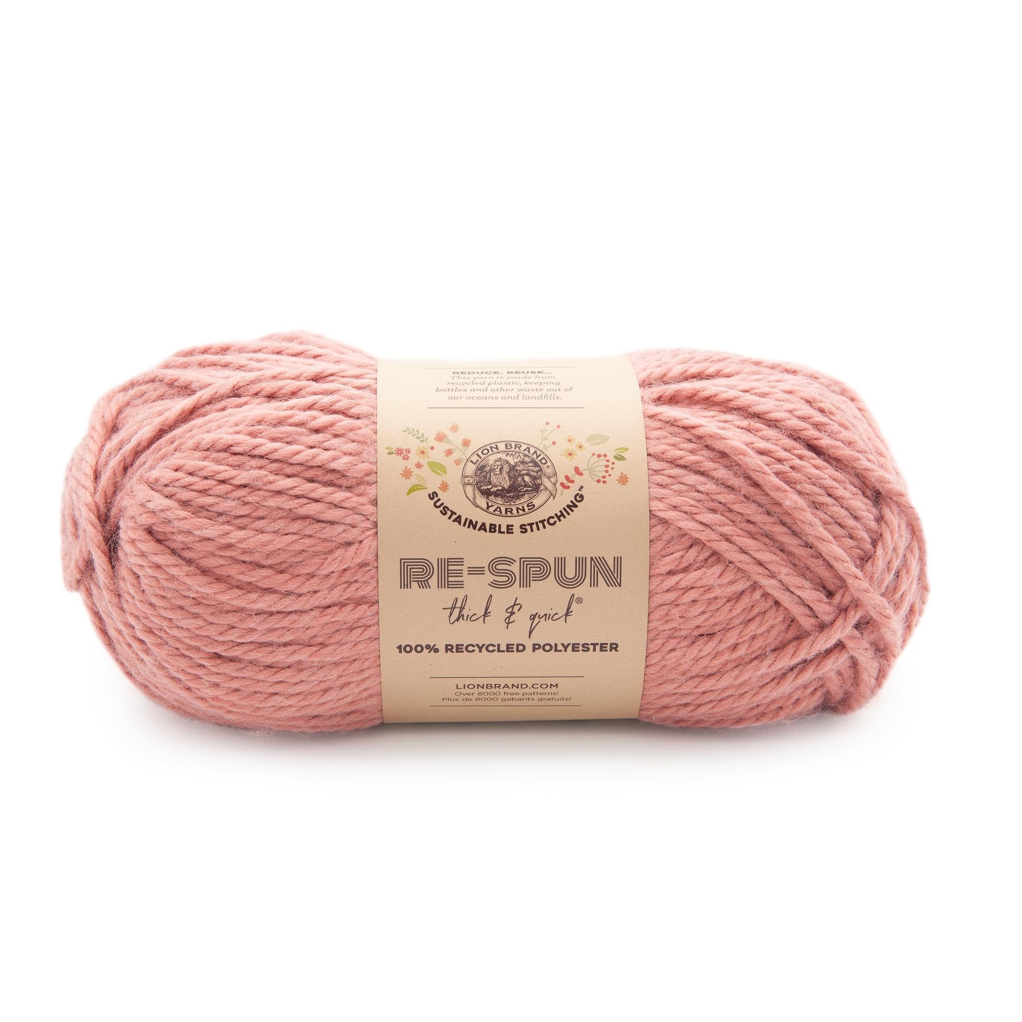 Lion Brand Yarn Re-Spun Thick & Quick Desert Sand hilo súper grueso 843-102AJ