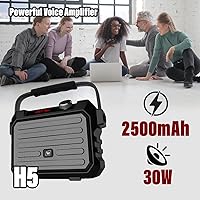 Vista 3 de Sistema PA inalámbrico con micrófono inalámbrico con micrófono de solapa Lavalier, transmisor de micrófono de solapa, amplificador de voz