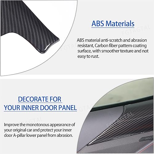 Miniatura 3 de Cubierta de panel inferior de pilar para puerta interior compatible con Chevrolet Corvette C8 2020-2023, borde de cubierta de reposabrazos de panel