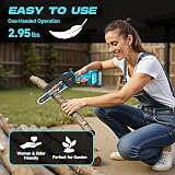CEEPUY Mini Battery Chainsaw 2x4000mAh 6 Inch Cordless Electric Chainsaw with Oil Injector and Replacement Chain, Suitable for Pruning Garden Trees (880W) - 7