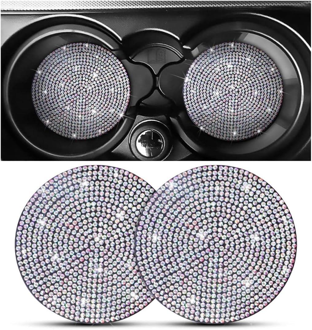 Amazon.com: Osilly Bling Car Cup Holder Coaster, 2 Pack Crystal ...