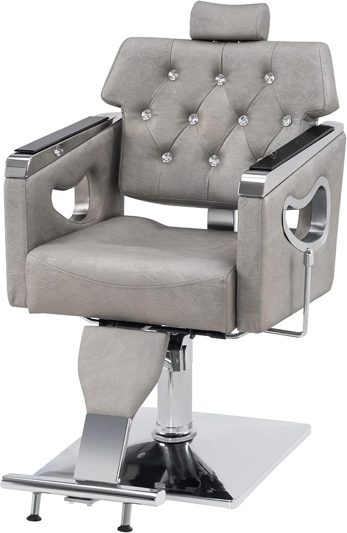BarberPub Barber Chair Reclining Salon Chair for Hair