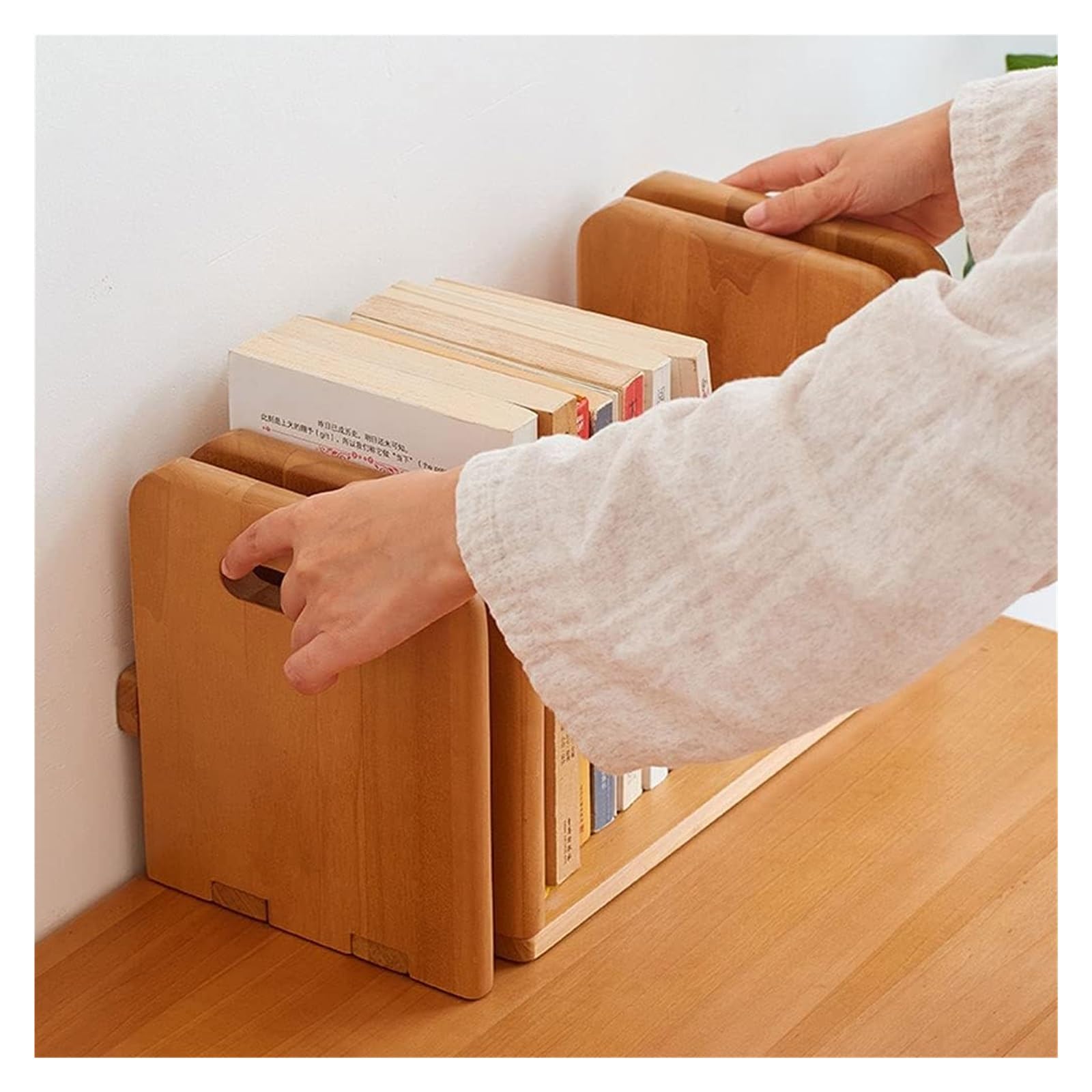 Boohelf Desk nizer - Piccolo scaffale aperto in legno per libri, CD, riviste, ufficio, documenti, cucina, slish & Functal per casa e ufficio