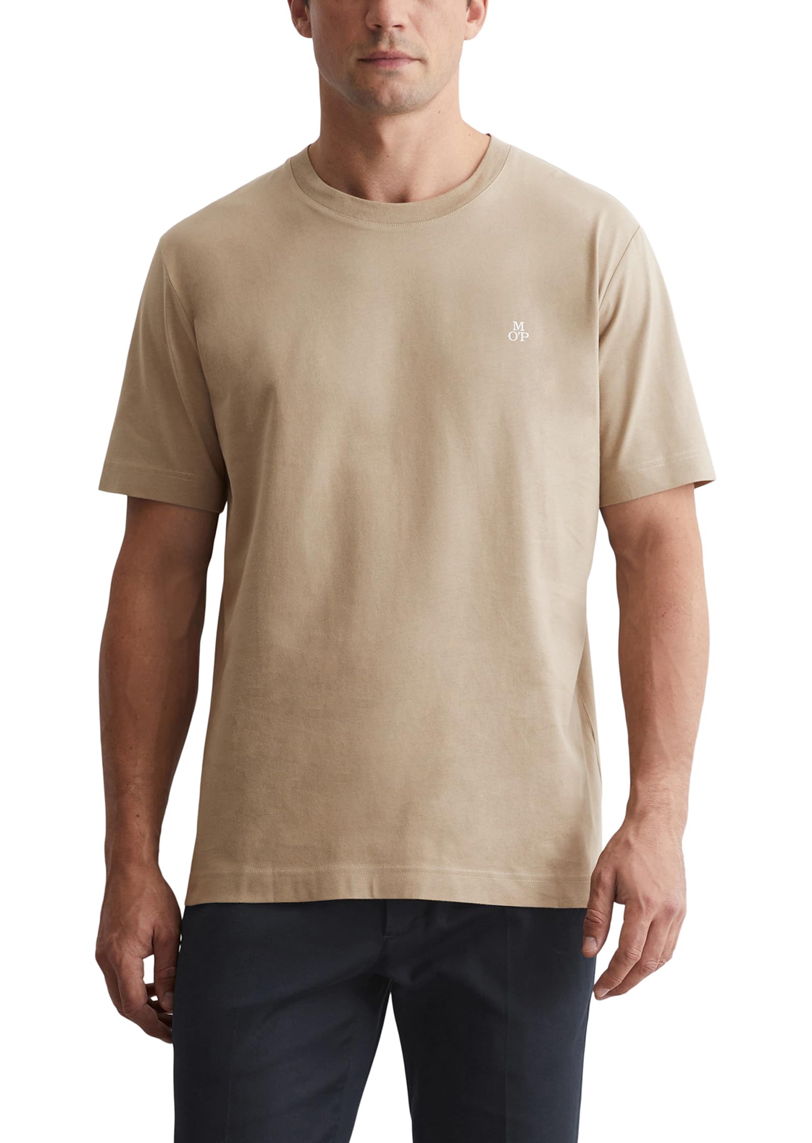 Marc OߴPolo Men's Basic Organic Cotton T-shirt, Beige (Charleston Gray), XS