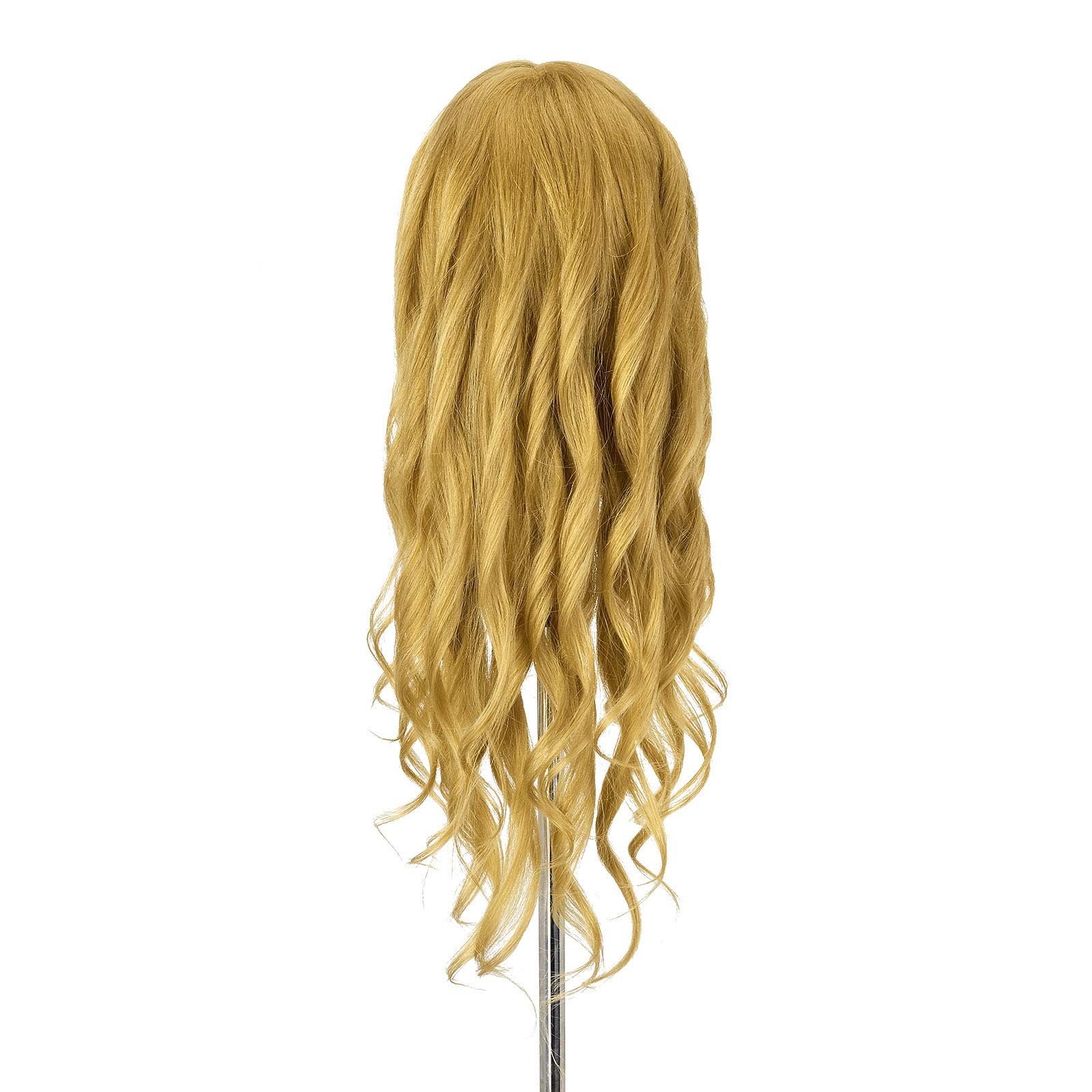 Neverland Beauty 56cm 100% Cabello natural Cabezas ejercicio cabeza peluquería cosmetología práctica maniquí cabeza muñeca con soporte y DIY Hairdressing Herramientas Accesorios Set #27