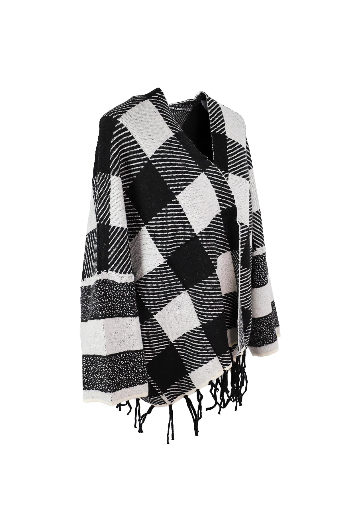 QUEEN HELENA Poncho Mantella Invernale Scialle Avvolgente Caldo Casual Elegante Donna MT22-1