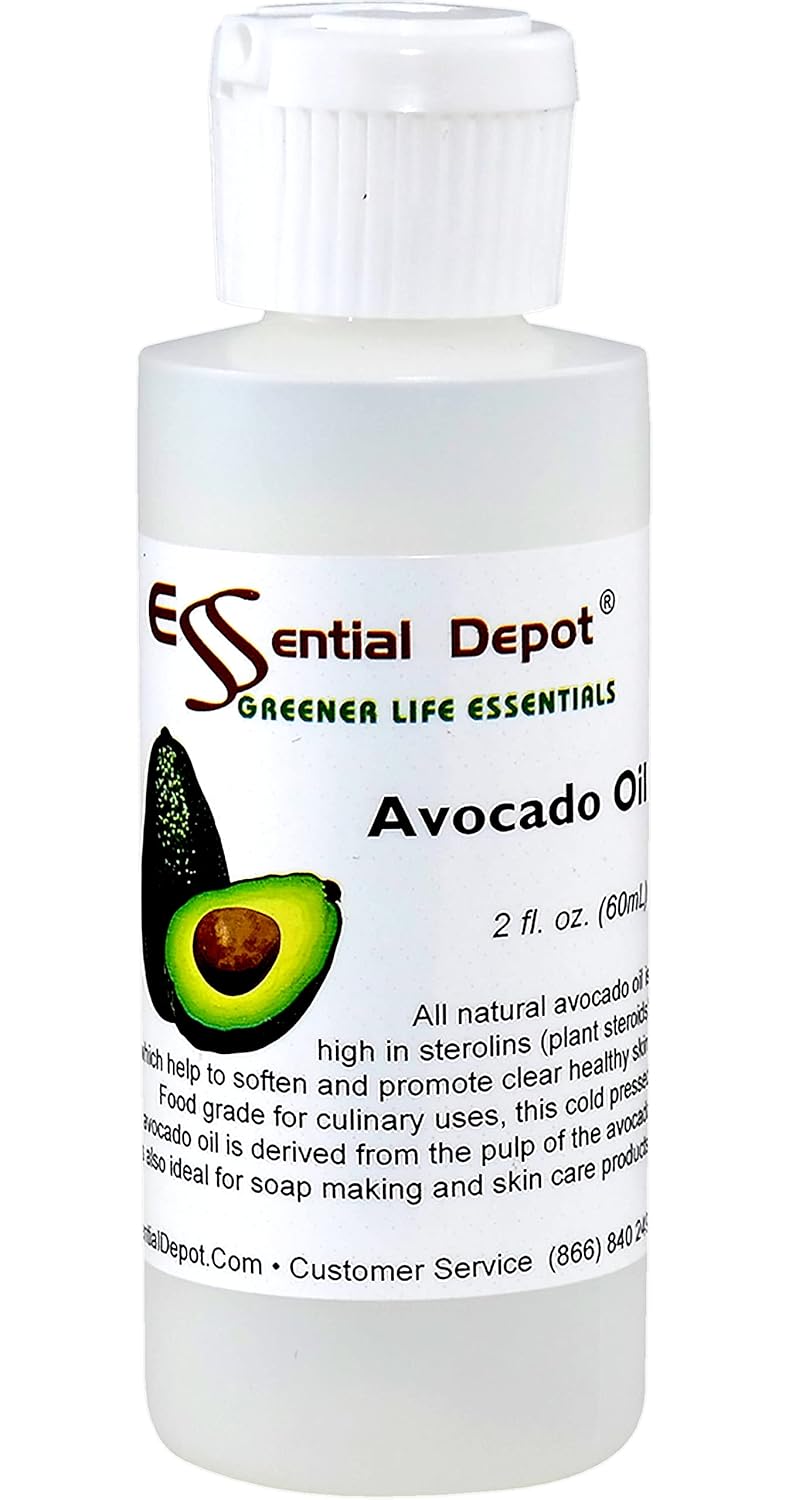 Essential Depot Avocado Oil PLUS FREE 2 oz empty container - 1 Quart - 32 oz - safety sealed HDPE container with resealable cap - 100% Pure and Natural for Hair, Skin, Massage, and Cooking