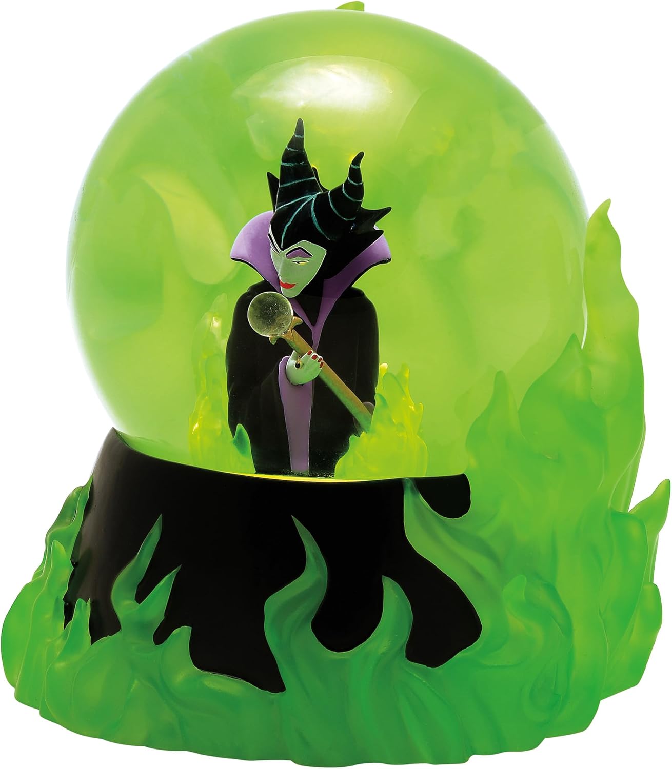 Enesco Disney Showcase Maleficent Flames Lit Waterball Waterglobe, 5.5 Inch, Multicolor